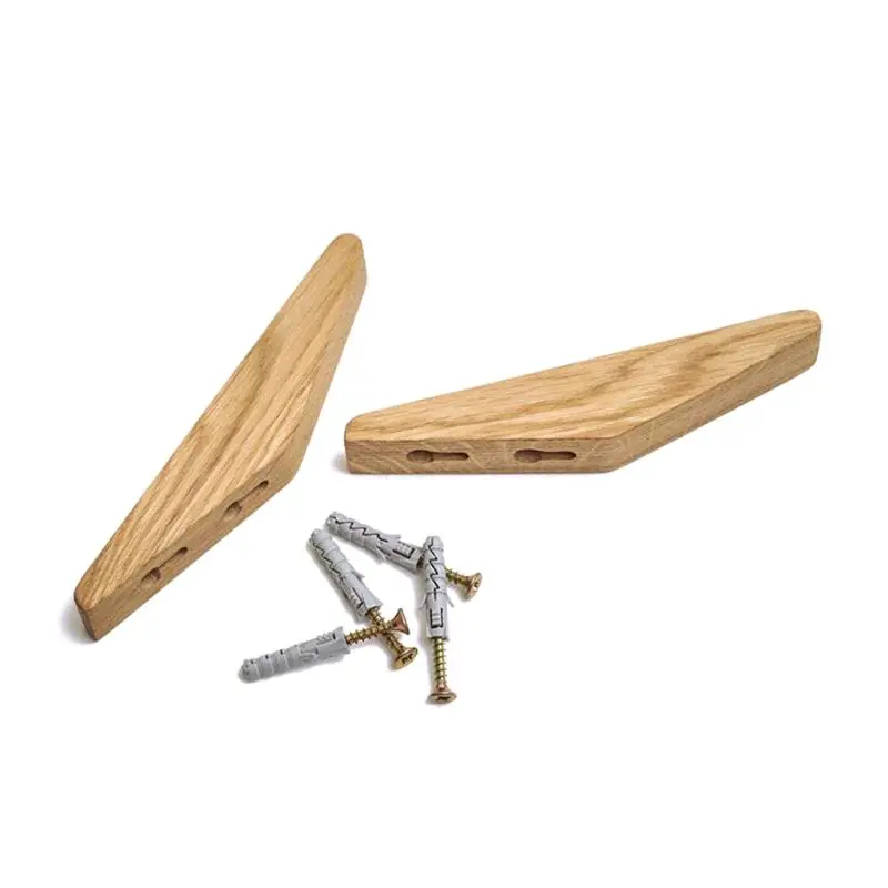 

2/4PCS Wood Clothes Hanger Wall Mounted Coat Hat Scarf Hook Key Storage Rack