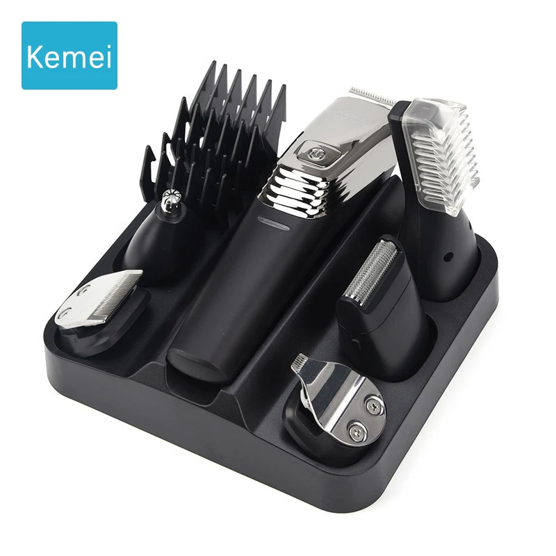 Новая моющаяся Kemei 6в1 Беспроводная Машинка для стрижки волос электрический