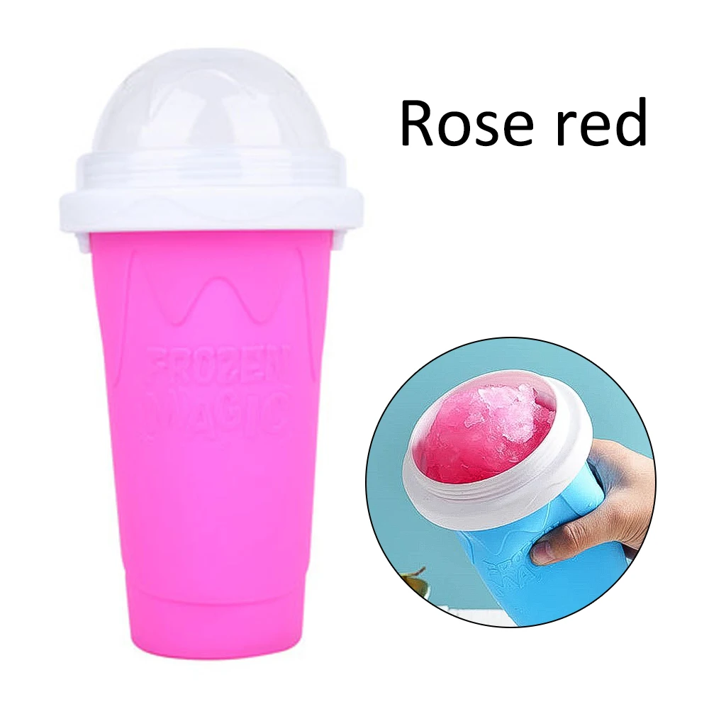 DIY Silicone Smoothie Cup Ice Cream Maker Homemade Double Layer Squeeze Slush Making Bottle Summer Cold Keeping |
