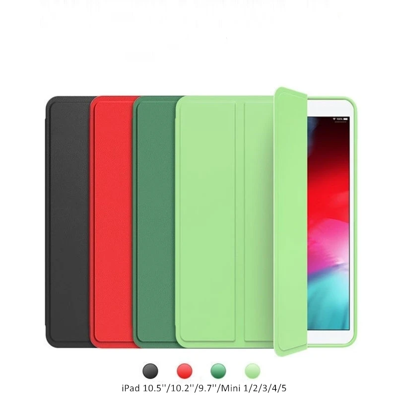 

For Capa 2020 iPad Pro 11 9.7 Silicone Soft TPU Smart Cover Heat Dissipation Auto Wake Sleep For iPad Mini Air 1 2 3 4 Case