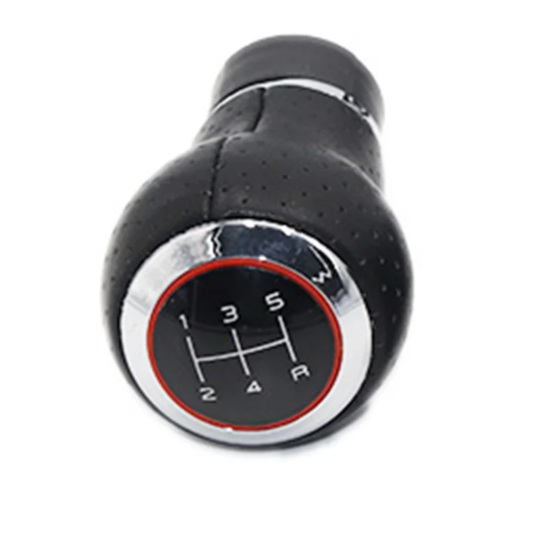 Красный рычаг переключения передач Ручка Gaiter Boot Cover для Audi A4 S4 B8 8K A5 8T Q5 8R S Line 2007 - Название цвета: 12345R gearknob
