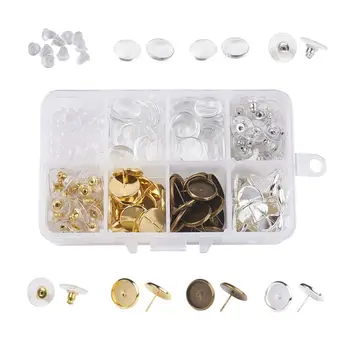 

Hot 2020 Stud Earring with Flat Bottom Ear Stud Pins Earring Jewelry Making Material Set
