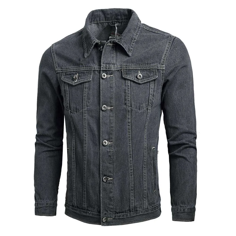 Джинсовые куртки мужские осень модные джинсы куртка пальто мужской Slim Fit повседневные пальто верхняя одежда куртки и пальто manкуртка манто