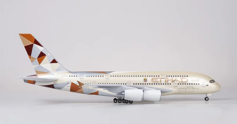1/160 весы ETIHAD Airways модель самолета Airbus A380 модель ETIHAD с колесом светильник литой пластик Смола самолет детский подарок