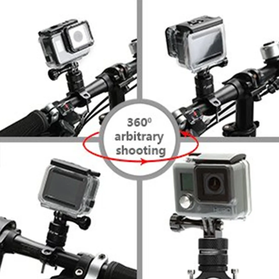 Держатель для камеры велосипедный Регулируемый Поворот на 360 градусов Алюминиевый сплав зажим держателя телефона для gopro hero камера для велосипеда держатель