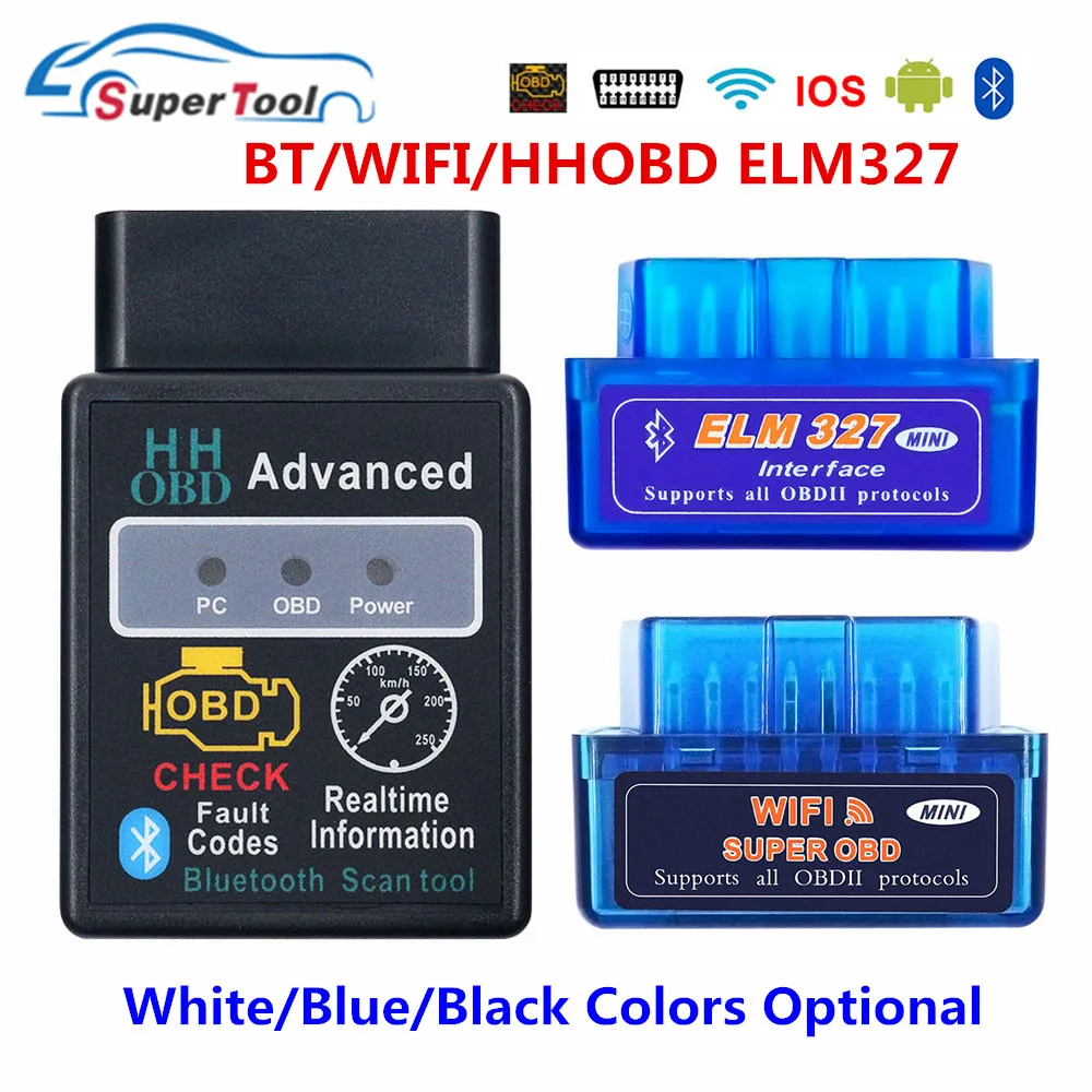 

OBD2 ELM327 Bluetooth V2.1 OBDII ELM 327 WIFI V1.5 HH OBD ELM327 Bluetooth V2.1/2.1 OBD 2/II Diagnostic Tool Auto Code Scanner