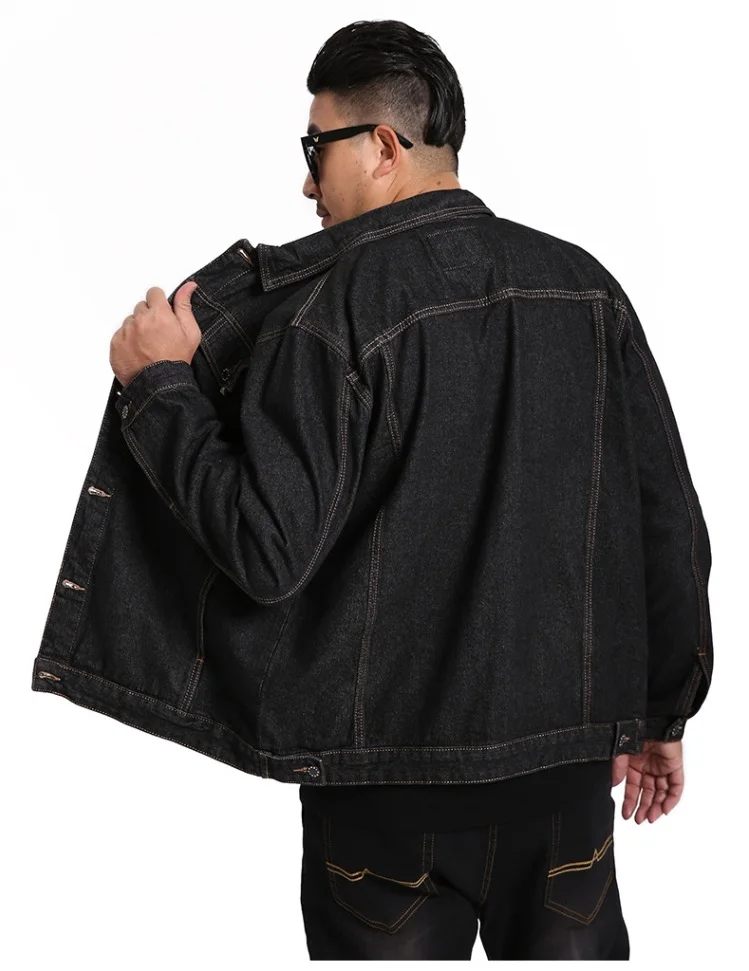 Плюс Размер 7XL тонкая мужская джинсовая куртка однотонная Повседневная Высококачественная Мужская куртка ковбойская Мужская джинсовая уличная Chaqueta Hombre; YA064