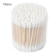 Двойной головкой стерильный инструмент Q наконечник для удаления ресниц носа макияж Косметическая кисть с деревянной ручкой Ручка для чистки ушей аппликатор одноразовые ватные палочки
