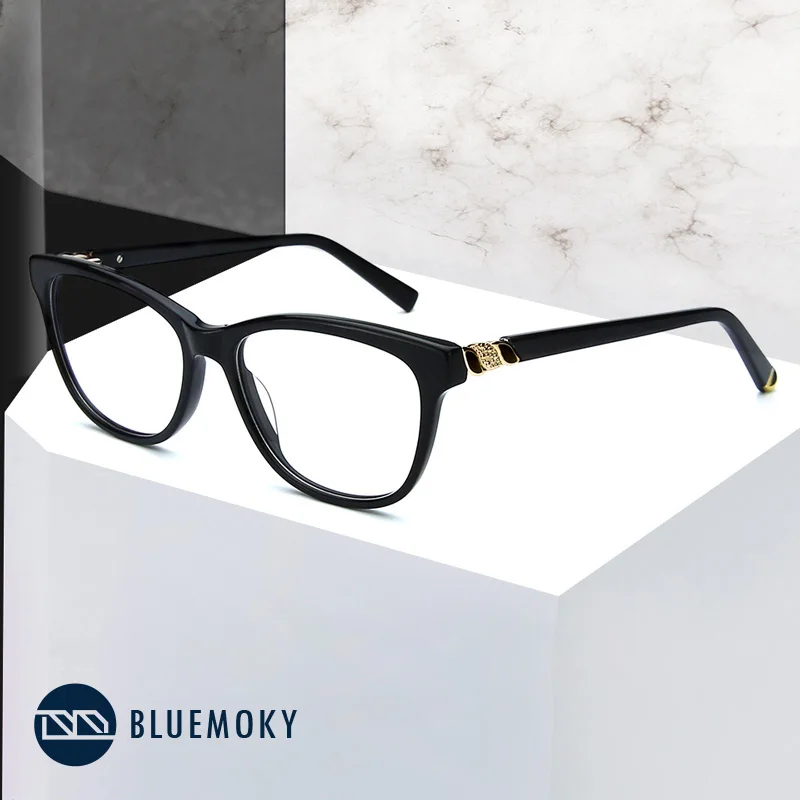 BLUEMOKY, черные ацетатные очки по рецепту, женские оптические очки в оправе при близорукости, фотохромные очки, прозрачные поддельные очки