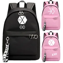 EXO Korean Team Backpack School Book Bags Man group Mochila Travel Bag Laptop Ribbon Ring Circle Boy Girls Backpack Pink Black