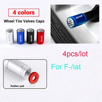 

4Pcs 4 colors Metal Sport Emblem Auto Wheel Tire Valve Caps Case For Fiat 500 1100 Abarth Palio Stilo Bravo Accessories