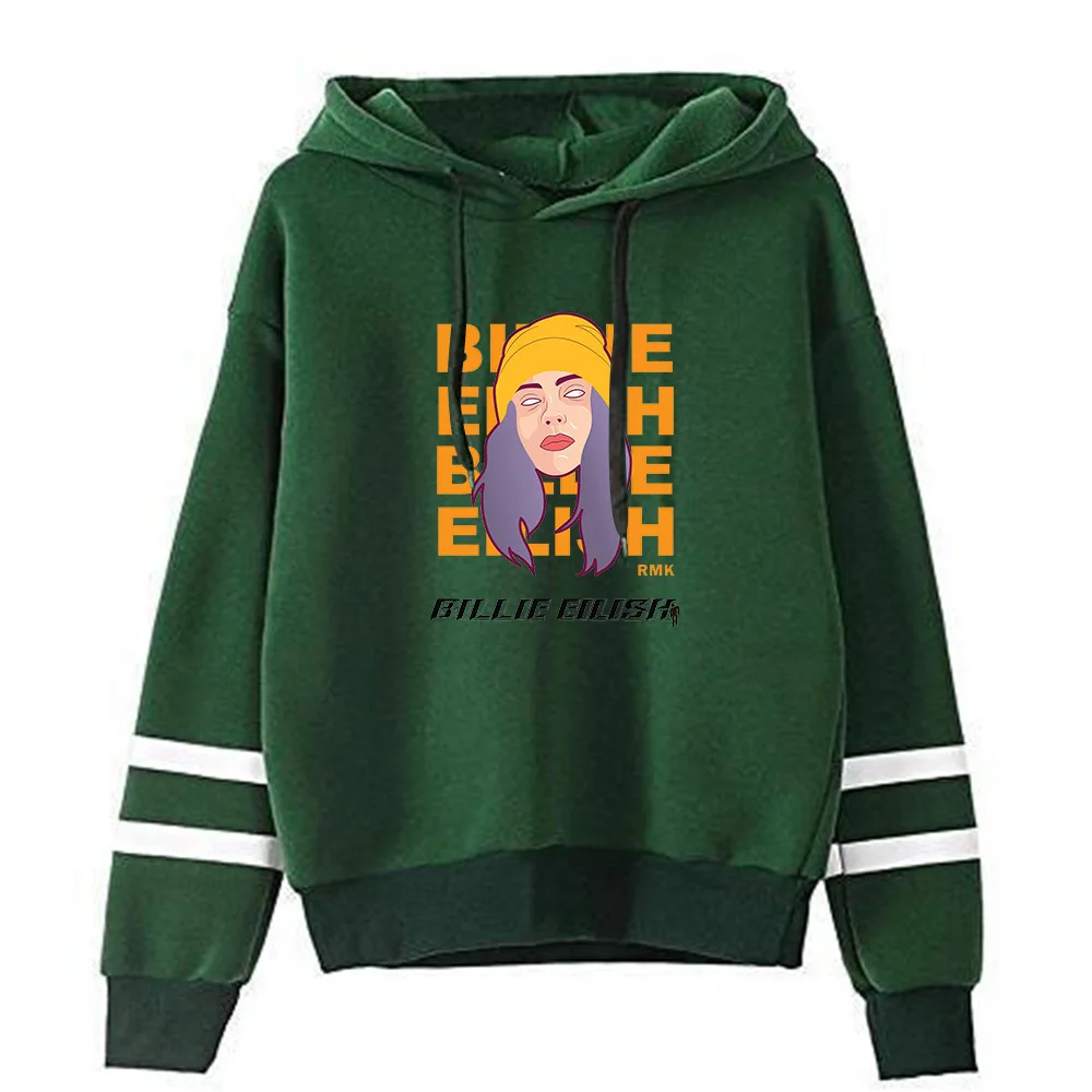 Billie Eilish, ретро принт, мужские и женские толстовки, мода,, забавная толстовка с капюшоном, мужской пуловер, хип-хоп Уличная одежда, парный спортивный костюм - Цвет: Style 1 - green