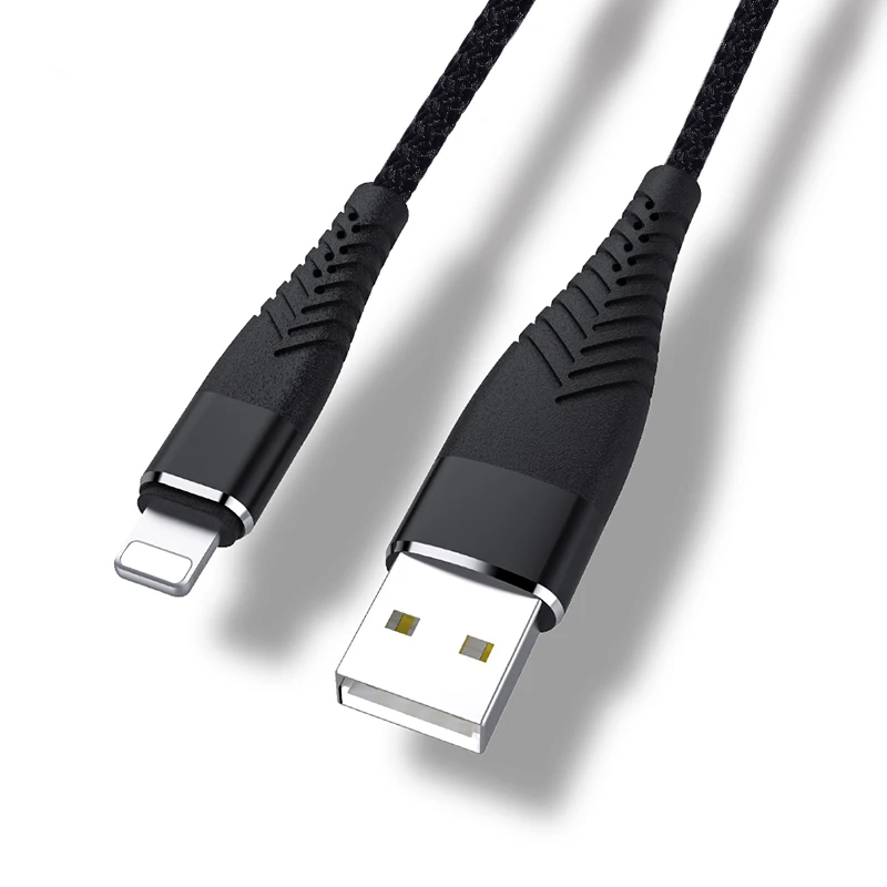 Usb-кабель для iPhone Xs max Xr X 8 7 6 s 6s Plus 5 5S SE iPad 2.4A кабель для быстрой зарядки шнур для мобильного телефона источник данных длинный провод - Цвет: Черный