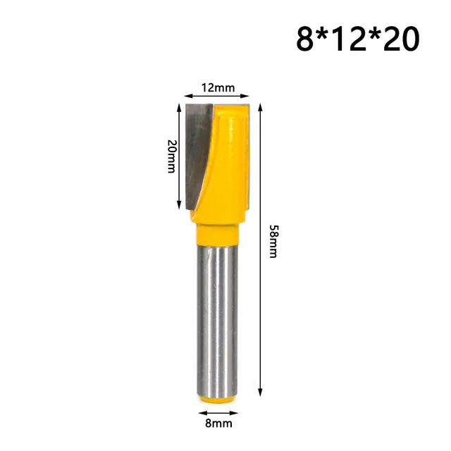 LAVIE 1 pc 8mm Shank Bottom Wood Cleaning Bit Straight Router Bit Clean Milling Cutter Woodworking Bits Power Machine MC02032 8x12x20mm