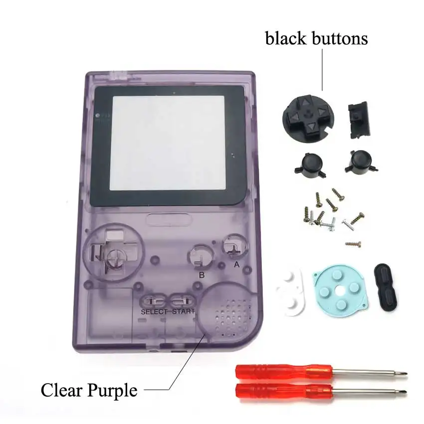 Clear Purple YuXi прозрачный корпус Корпус Замена крышки для nintendo Gameboy Карманная игровая консоль для GBP Корпус чехол с отверткой инструменты - Цвет: Clear Purple