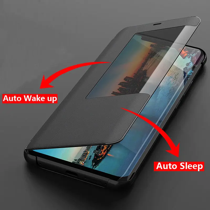 Роскошный кожаный флип-чехол для samsung Galaxy S9 S8 S10 Plus Note 8 9 10 Plus A70 A40 A50 A30 Smart View чехол для телефона
