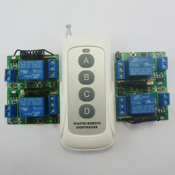 

433M Large Power 4 Button PT2262 Remote Control DC 12V one Channel Delay Relay For Fluorescent lamp