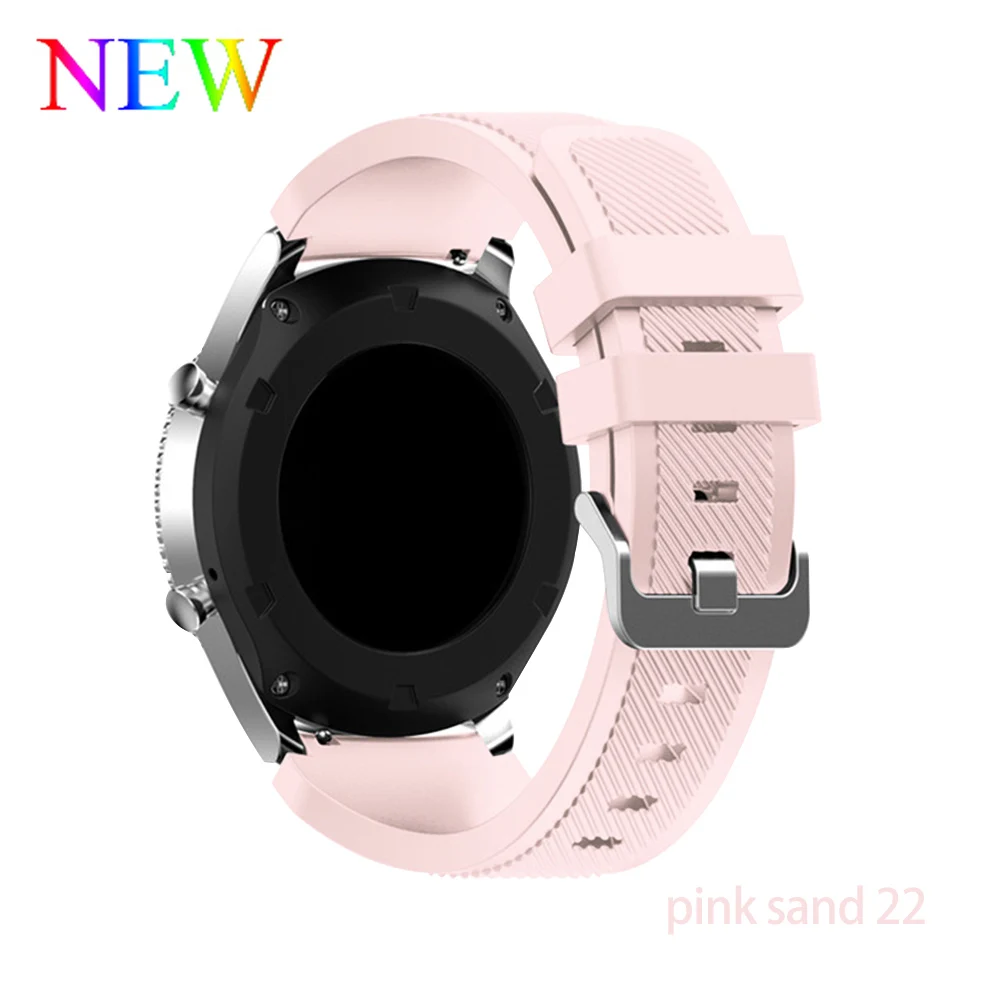 pink sand 22 Galaxy watch 46 мм 42 мм ремешок для samsung gear S3 Frontier band 20 мм 22 мм силиконовый ремешок для часов браслет huawei watch GT ремешок S3 - Цвет ремешка: pink sand 22