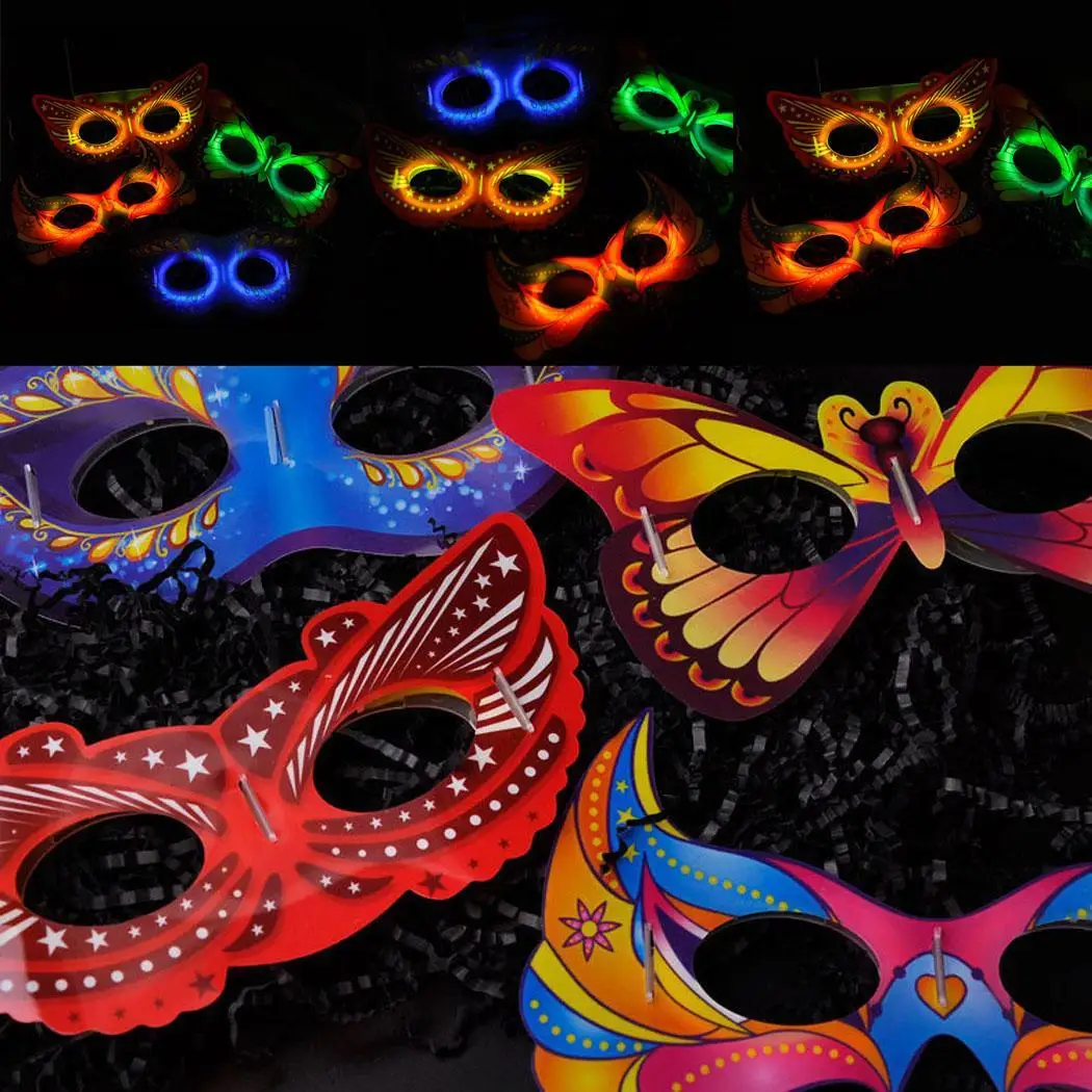 4 стиля светящаяся маска для косплея для Хэллоуина Костюм как на фото фестиваль случайный идеальный подарок на Хэллоуин, костюм