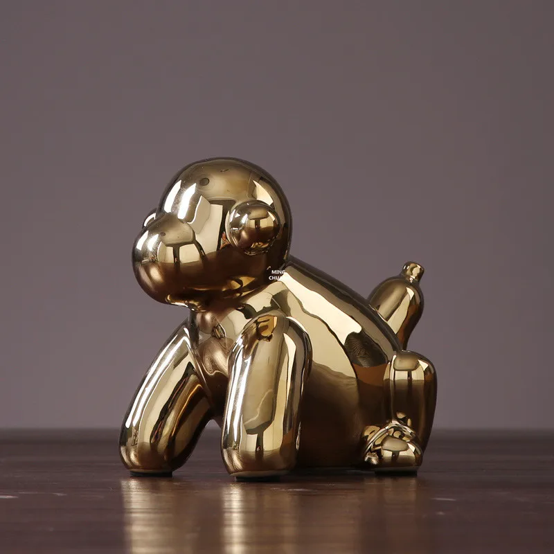 " Jeff Koons воздушный шар собака моделирование животное мода украшения милый творческий Искусство ремесло керамическая фигурка игрушка коробка 15 см V906 - Цвет: Зеленый