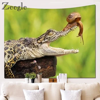 

Zeegle Wall Hanging Tapestry Creative Beach Towel Picnic Blanket Home Living Room Office Blanket Animal Printed Wall Tapestry