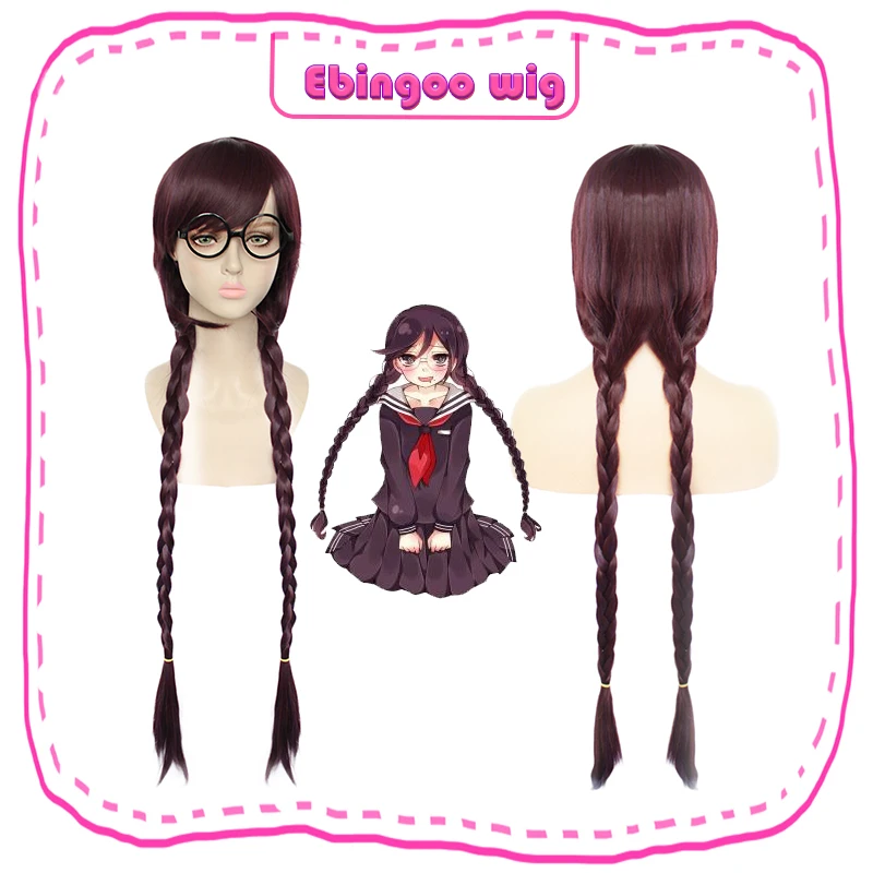 DM1611127 Ebingoo Danganronpa Dangan-Ronpa Toko Fukawa Длинный фиолетовый двойной плетеный синтетический парик для косплея для Хэллоуина вечерние костюмы - Цвет: DM1611127
