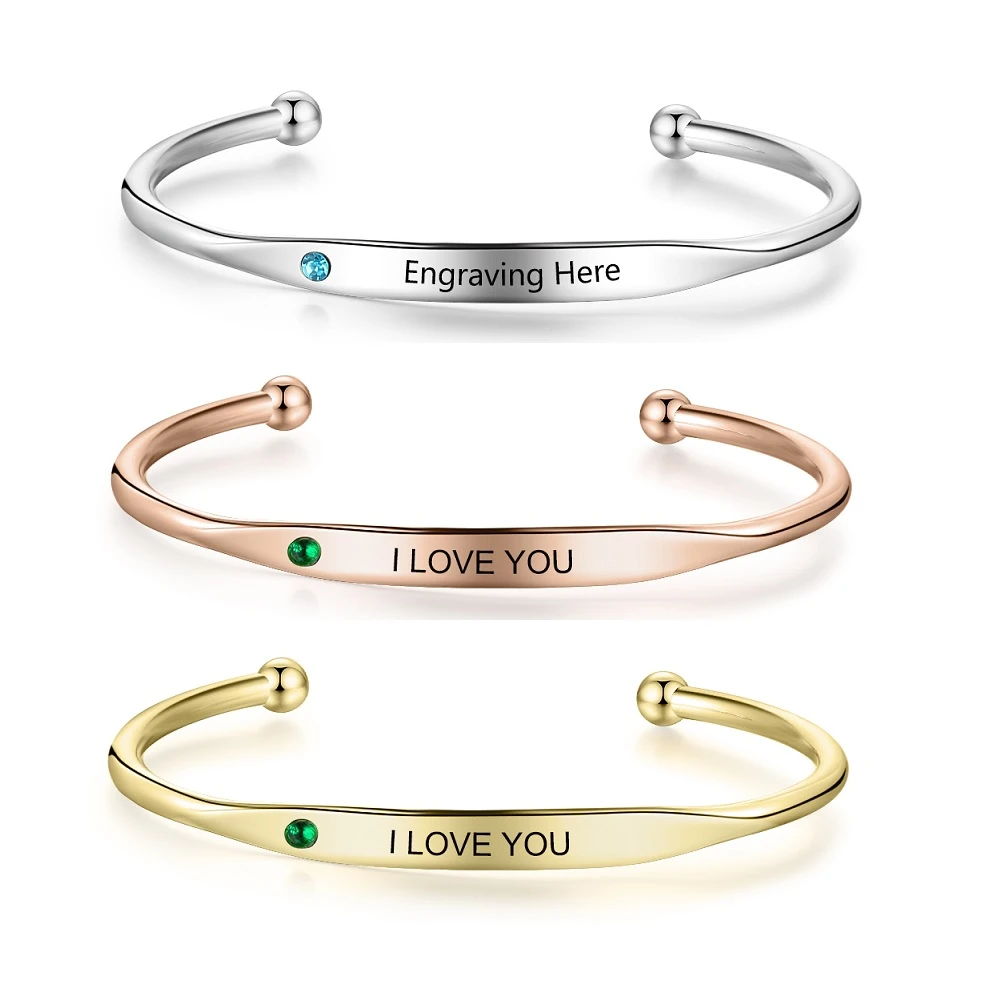 personalized bangle bracelets for her