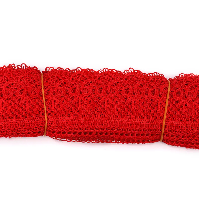Lace Fabric Colourful Hollow Embroidered Lace Trim Ribbons DIY Sewing Handmade Craft Materials Clothes Accessories