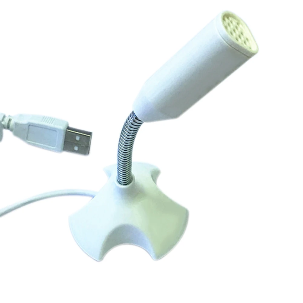 Модный мини-компьютер микрофон USB для компьютер, ноутбук, лептоп Skype KTV пение видеоигры запись NC99 - Цвет: Белый
