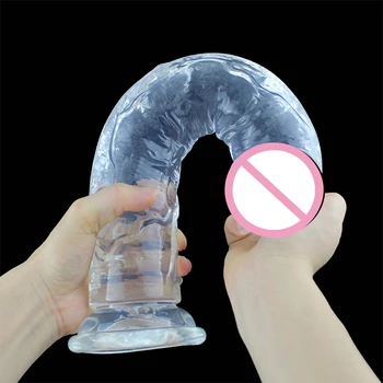 Dildo Adult Toys Erotic Soft Jelly Strong Suction Cup Dildo Anal Butt Plug Realistic Penis G-spot Orgasm Sex Toys for Woman 4