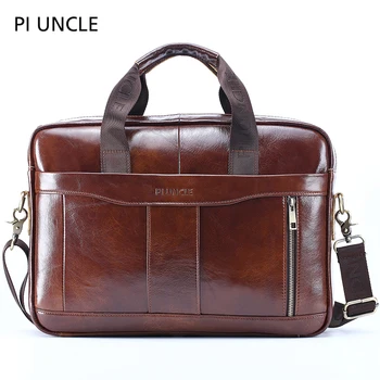 

New Genuine Leather Men's Briefcase Business Computer Handbag Shoulder Bags For Work Male Briefcase Documents Office Bags Loptop