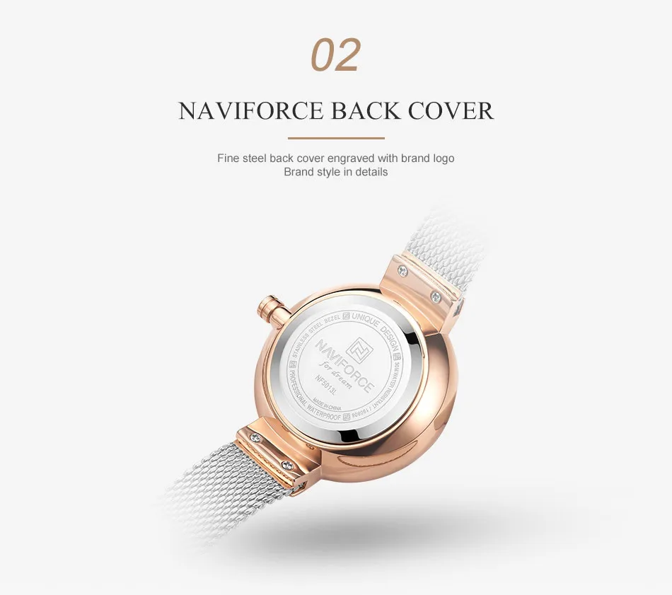 Новые женские часы NAVIFORCE Топ люксовый бренд сталь сетка водонепроницаемые женские часы цветок кварцевые женские наручные часы очаровательные часы для девушек