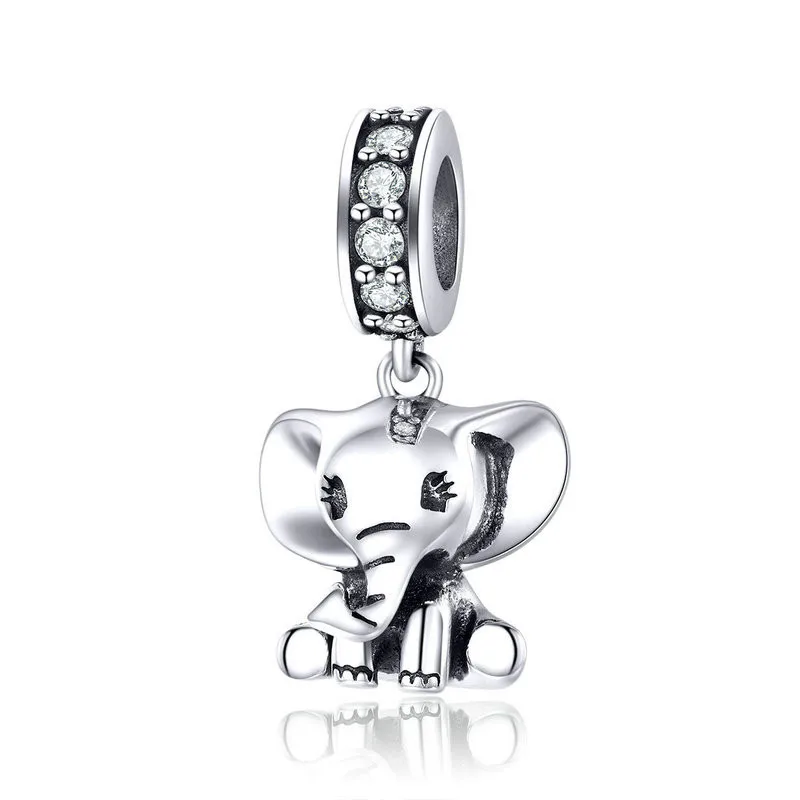 Inbeaut 925 серебро fit Pandora талисманы браслет Кот слон Единорог бусины Крест Аладдин лампа Бесконечная любовь талисман для девушки - Цвет: FSCC1338