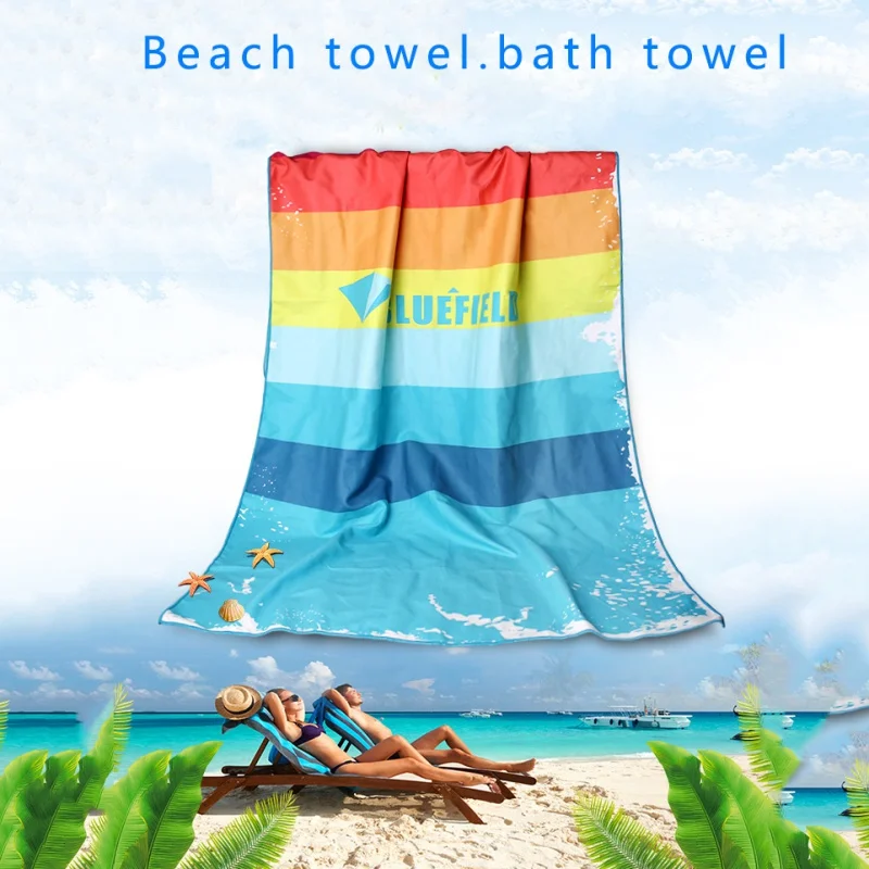 

Soft Rainbow Colorful Swimming Towel Ultra Absorbent Summer Beach Towel Skin-friendly Soft Quick Drying Towel