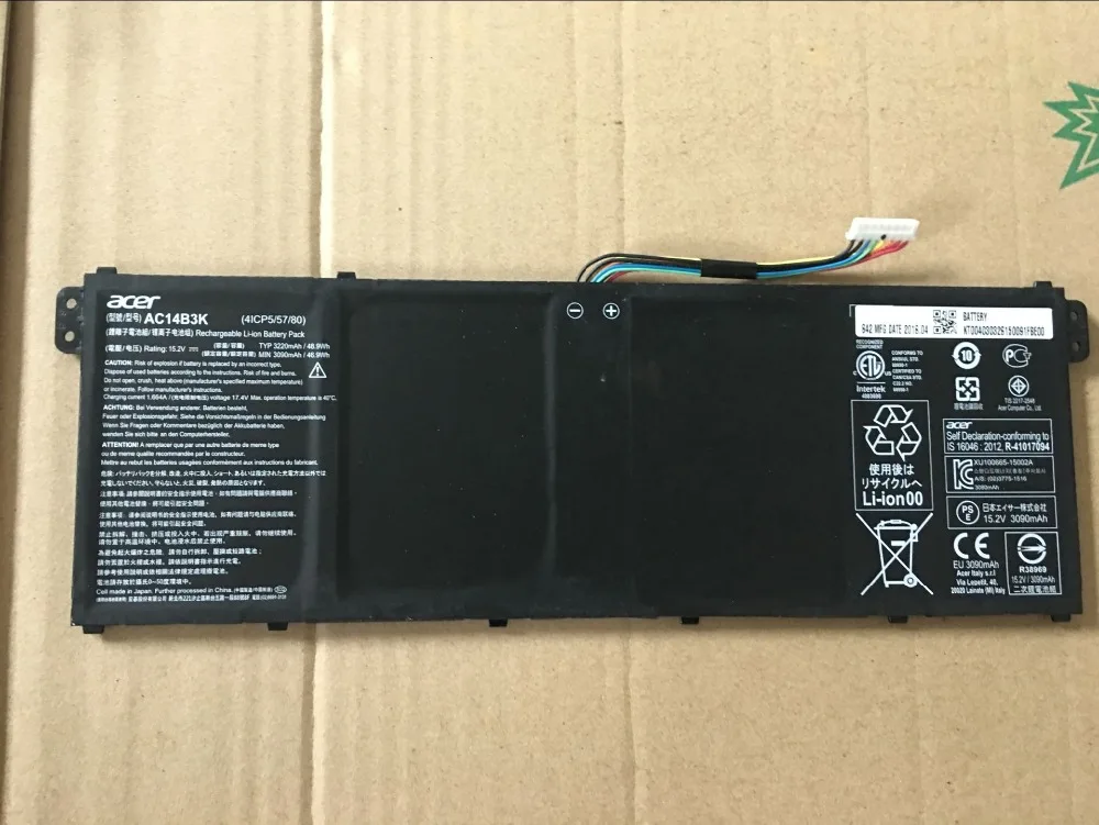 Новые оригинальные Батарея для acer Chromebook 11 C730E TravelMate B117-M B117-MP P449-G2-M AC14B3K 15,2 V 49.7WH