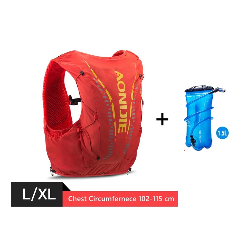 LXL Orange 1.5L Aonijie гидратационный жилет, рюкзак 12л с сумкой для бутылки воды, для улицы, портативный, Сверхлегкий, для бега, походов, марафона - Цвет: LXL Orange 1.5L