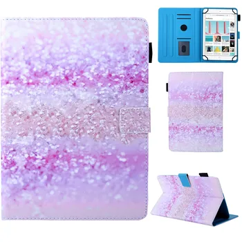 

Universal 10 Inch Tablet Case, Luxury Gradient Bling PU Leather Folding E-Books Cover Stand with Card Slot Pen Holder Shockproof
