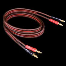 Одна пара позолоченный кабель со штекером типа банан аудио динамик усилитель Hi-Fi DIY линия бескислородный медный провод Банановая головка четыре штекера