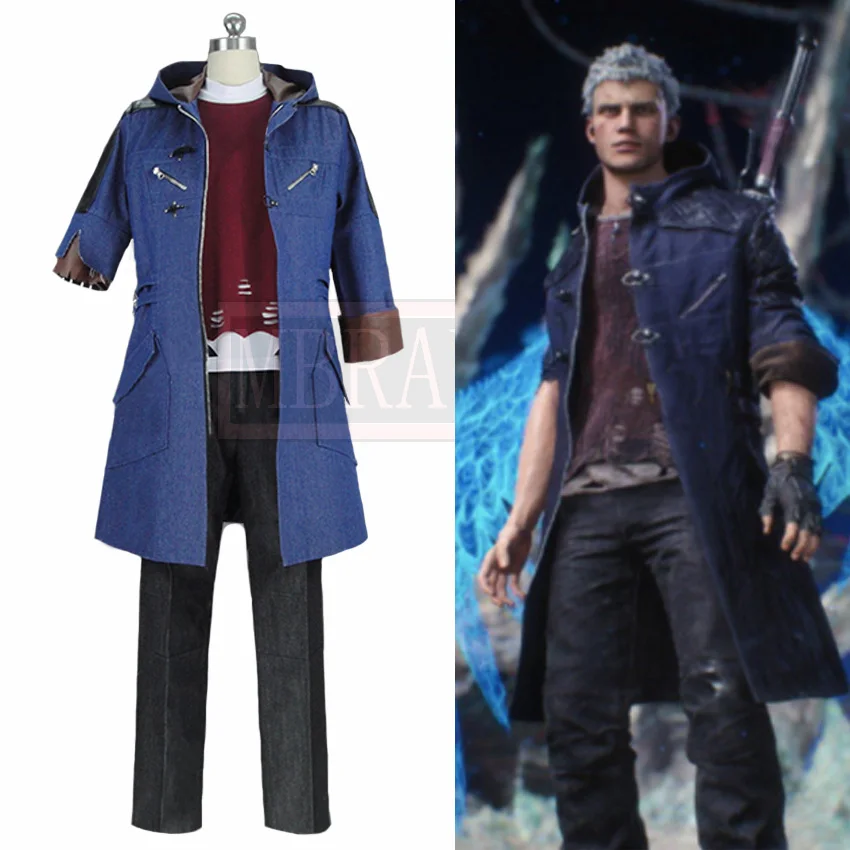 Costume Cosplay Nero Da DMC5 Devil May Cry V | Giacca E Cappotto Halloween