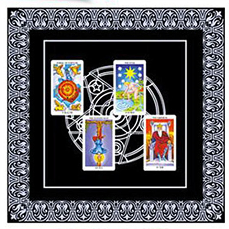 49x49 см Нетканая настольная игра текстиль Таро настольное покрытие игральные карты Пентакль Таро скатерть для игры