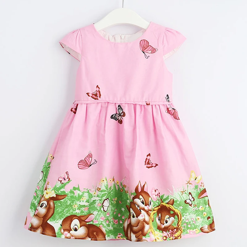 Bear leader/платья для девочек; новое летнее платье принцессы для девочек; милое детское платье без рукавов с принтом животных из мультфильма; vestido; для детей 3-8 лет