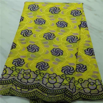 

5 yard Swiss lace fabric 2020 latest heavy beaded embroidery African cotton fabrics Swiss voile lace popular Dubai style PL06151
