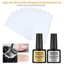 10 шт Стекловолоконные гелевые наклейки, аксессуары, инструмент для маникюра, профессиональный набор для наращивания ногтей, ремонт, строительный дом, нетканый шелк