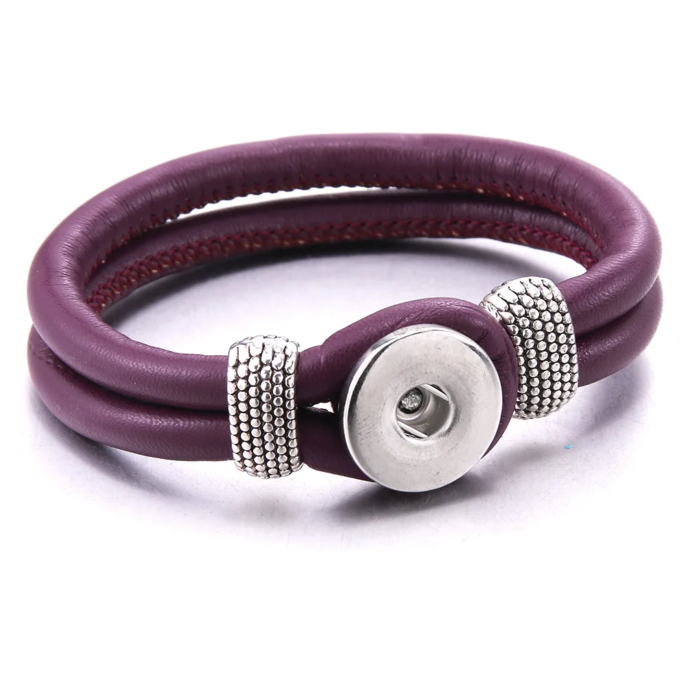 New Snap Jewelry Handmade Braided Leather Snap Button Bracelet Bangles Fit 18mm Snaps Buttons Charms Bracelet For Women bracelet jewelry leather bracelets