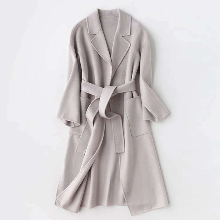 Brand High Quality Double-Sided Female Cashmere Coat Solid Color Long Lengthen Women's Woolen Coat Winter Wool Cloak Plus Size Leather Jackets