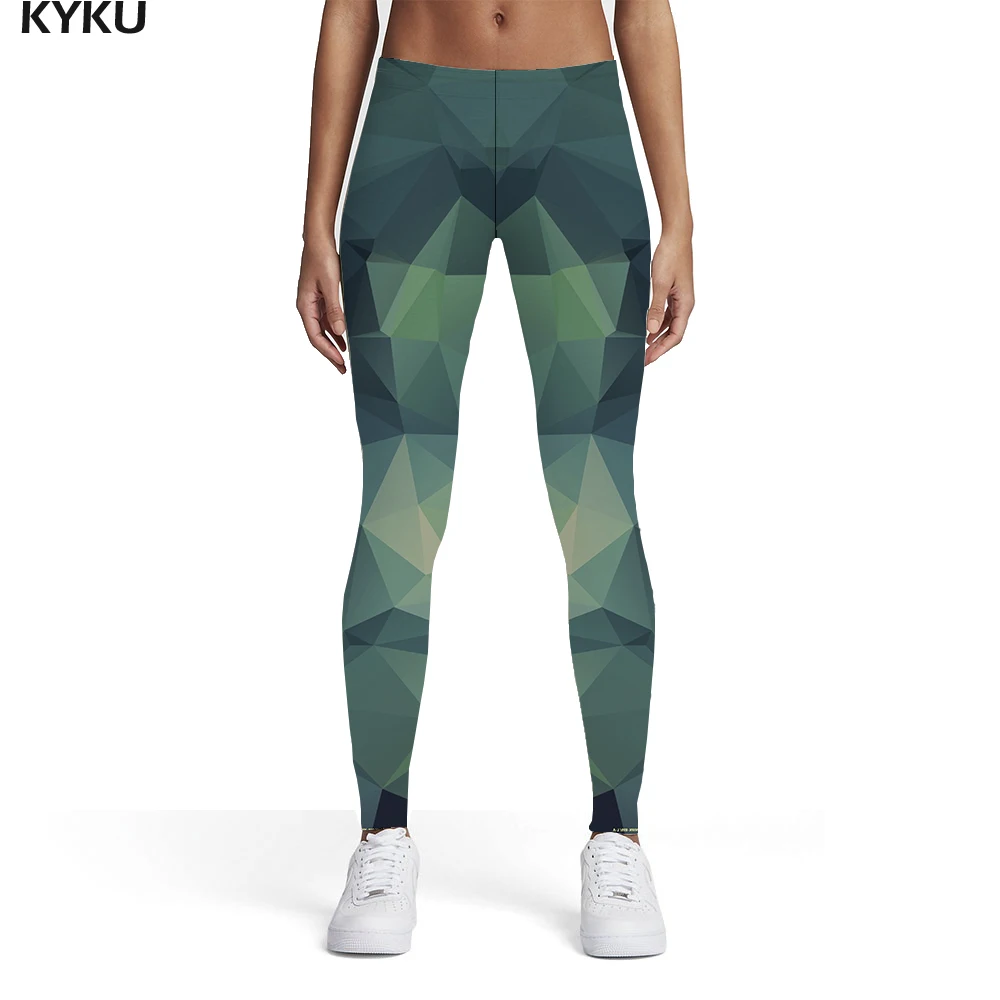 amazon leggings KYKU Cube Leggings Women Geometry Elastic Green Trousers Novel Sexy Womens Leggings Pants Jeggings Slim Skinny Pencil fabletics leggings