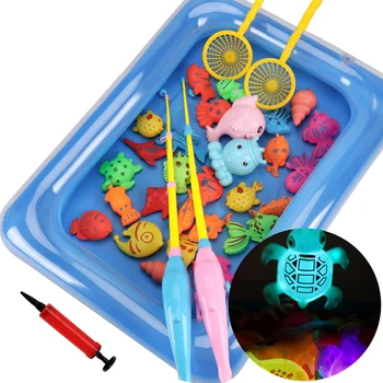 

Baby Educational Toys 34Pcs Outdoor Fish Magnetic Fishing Toys Set fish square Game Educational Fishing Birthday Gift Toy