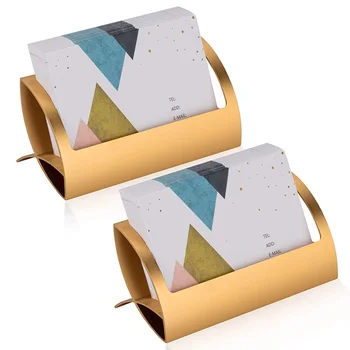 

Business Card Holder for Desk, Metal Aluminum Desktop Business Name Card Case Display Organizer Stand, Office and Tradeshows Tab