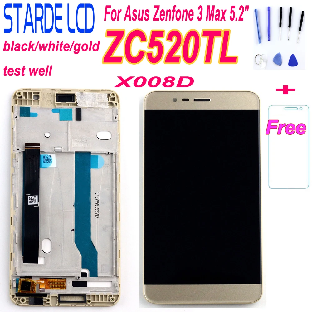 

AAA+ For Asus Zenfone 3 Max ZC520TL X008D LCD Display Touch Screen Digitizer Assembly with Frame Replacement
