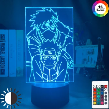 

Naruto Uzumaki Naruto and Kakashi Nightlight Kids Night Light for Room Decorative LED Night Lamp Manga Gift for Child Boys